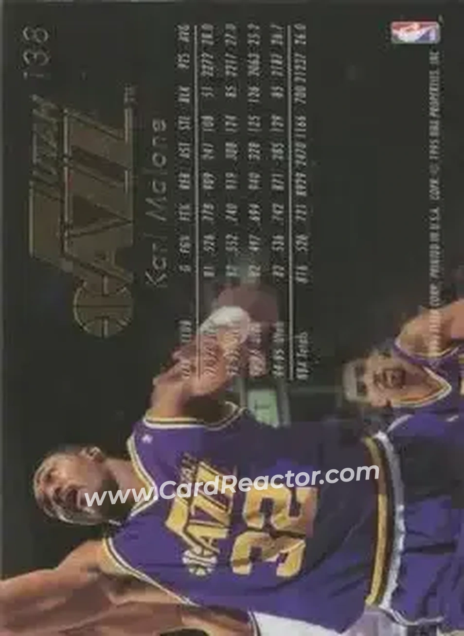 1995-96 Flair #138 - Karl Malone - Utah Jazz - Back