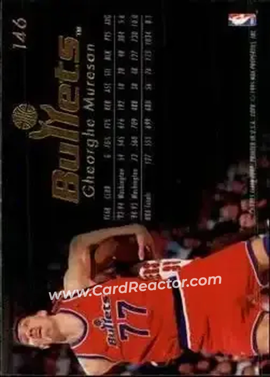 1995-96 Flair #146 - Gheorghe Mureșan - Washington Bullets - Back
