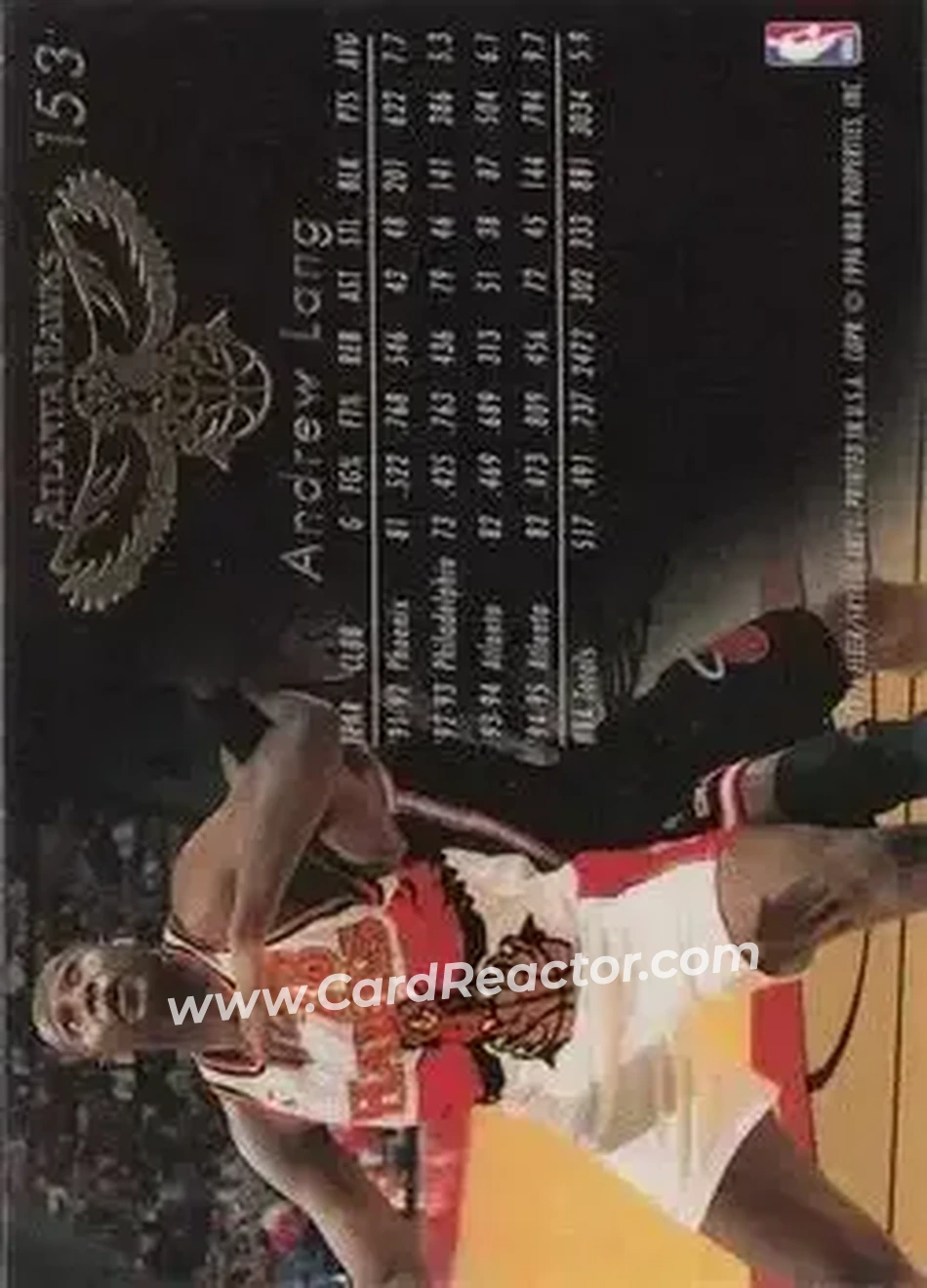 1995-96 Flair #153 - Andrew Lang - Atlanta Hawks - Back