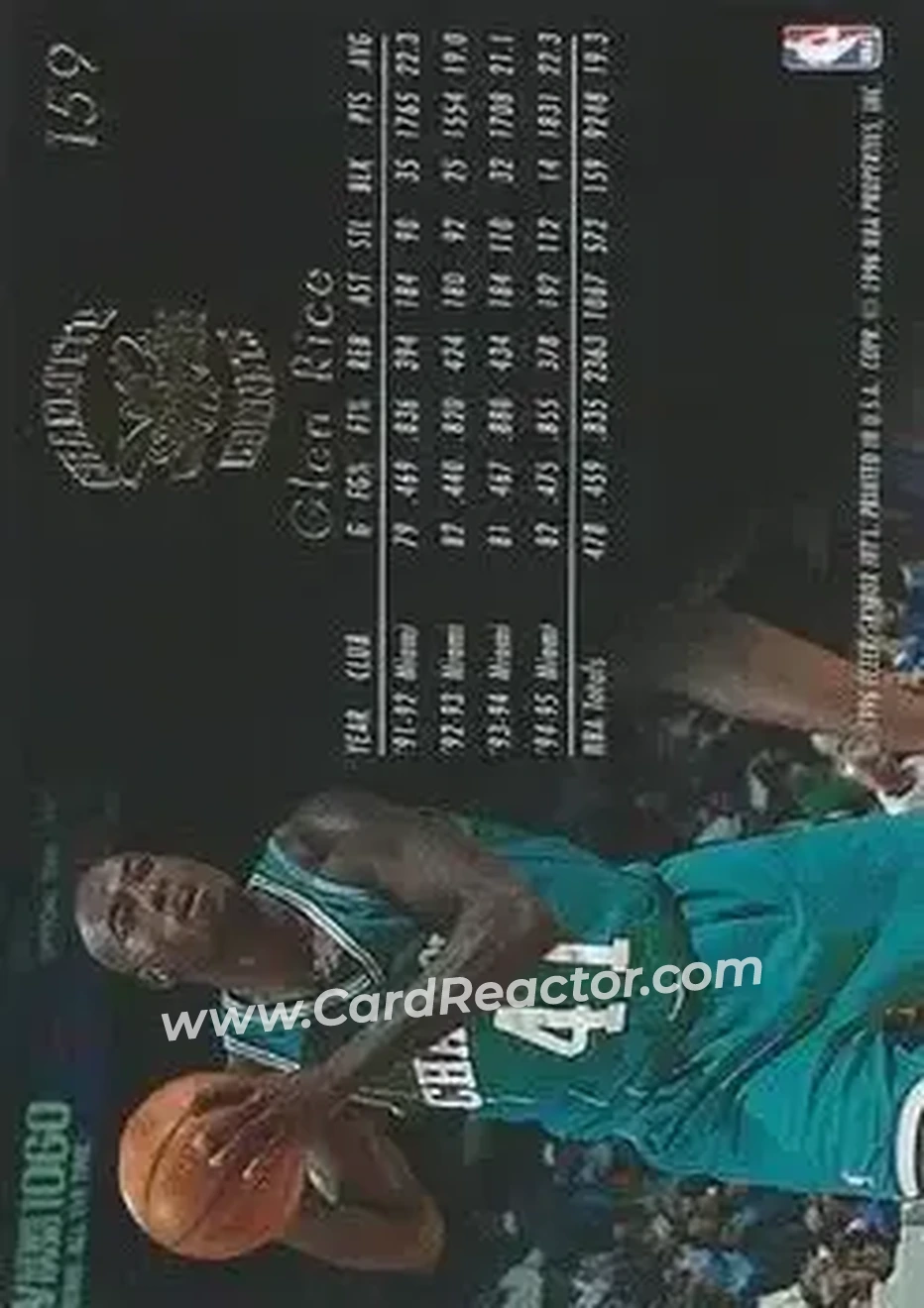 1995-96 Flair #159 - Glen Rice - Charlotte Hornets - Back