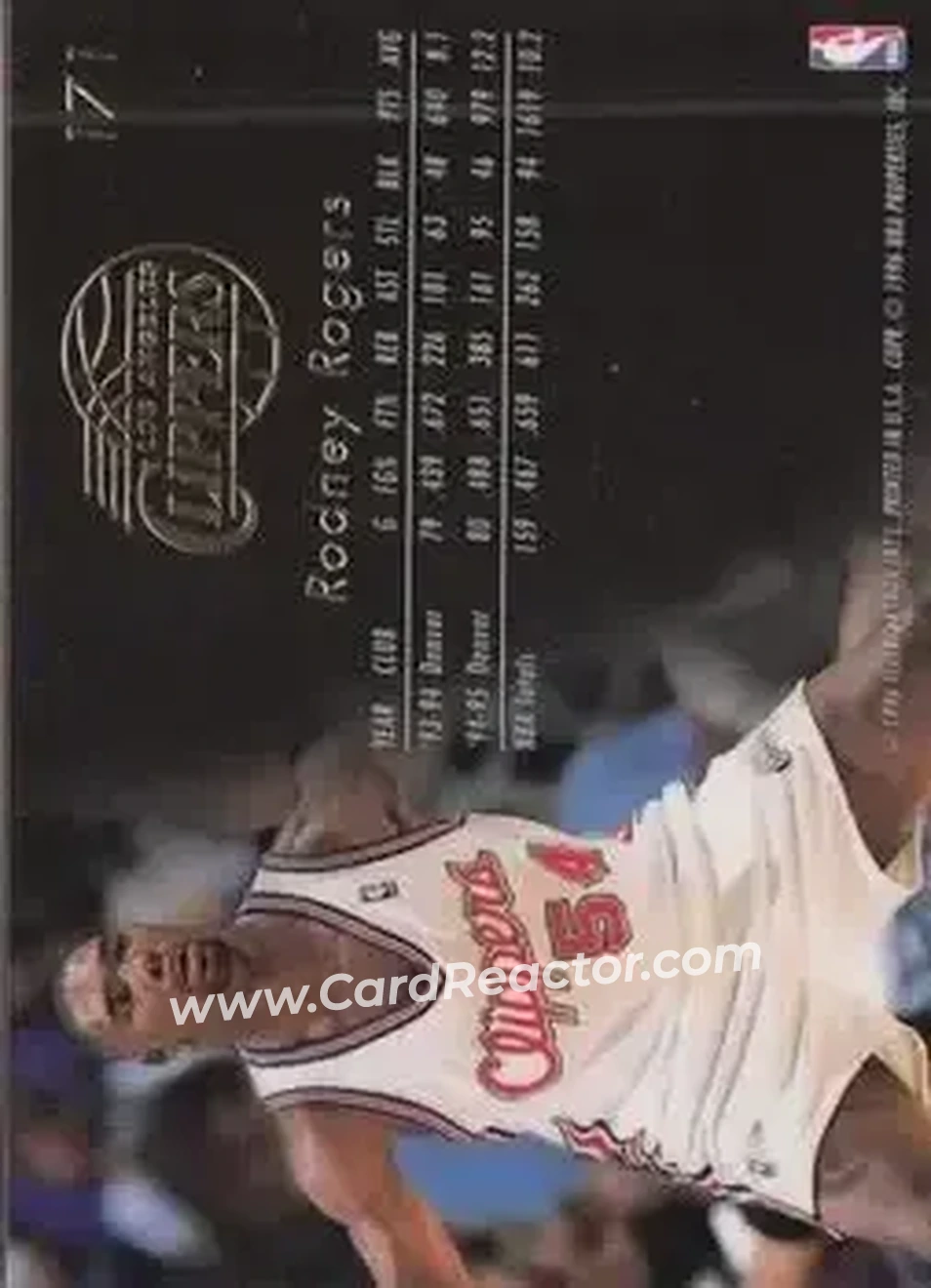 1995-96 Flair #171 - Rodney Rogers - Los Angeles Clippers - Back