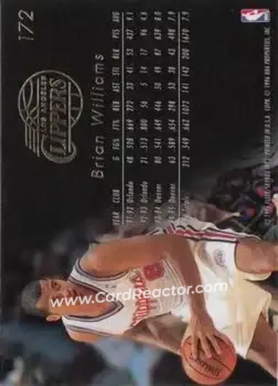 1995-96 Flair #172 - Bison Dele - Los Angeles Clippers - Back