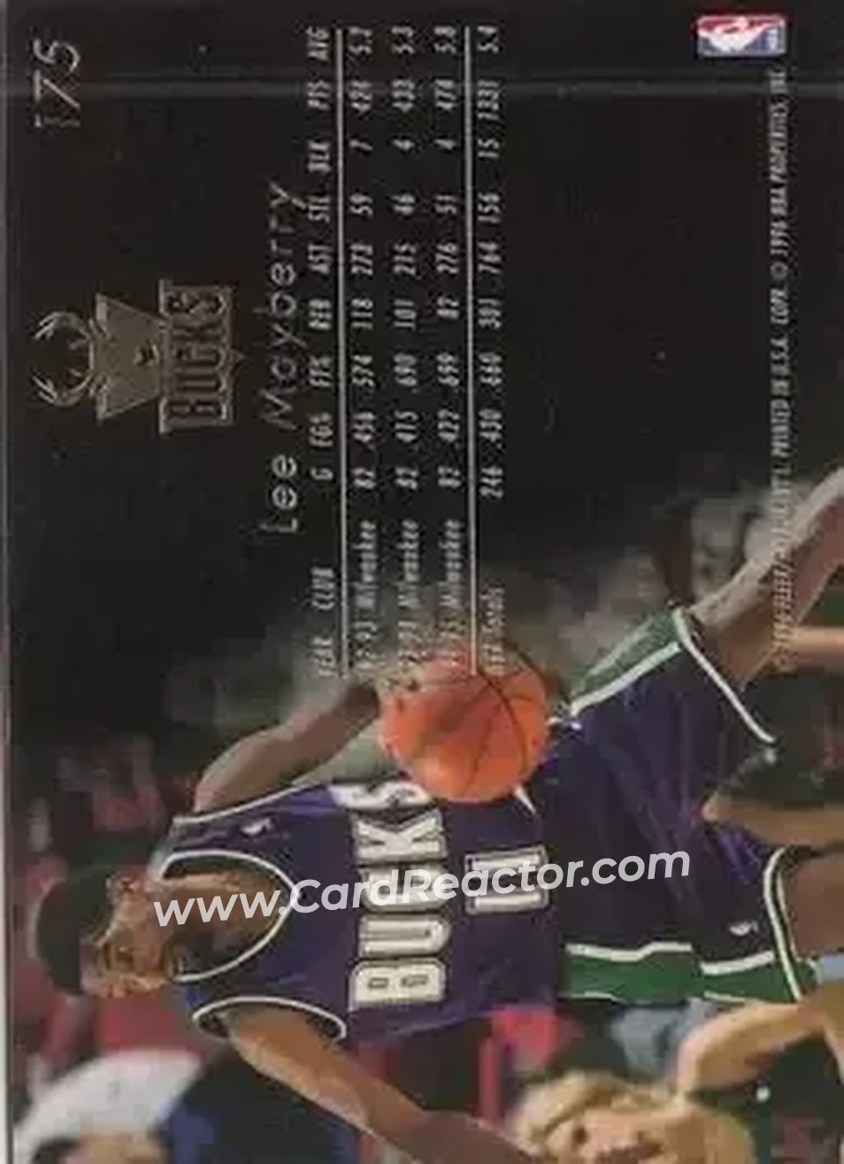 1995-96 Flair #175 - Lee Mayberry - Milwaukee Bucks - Back