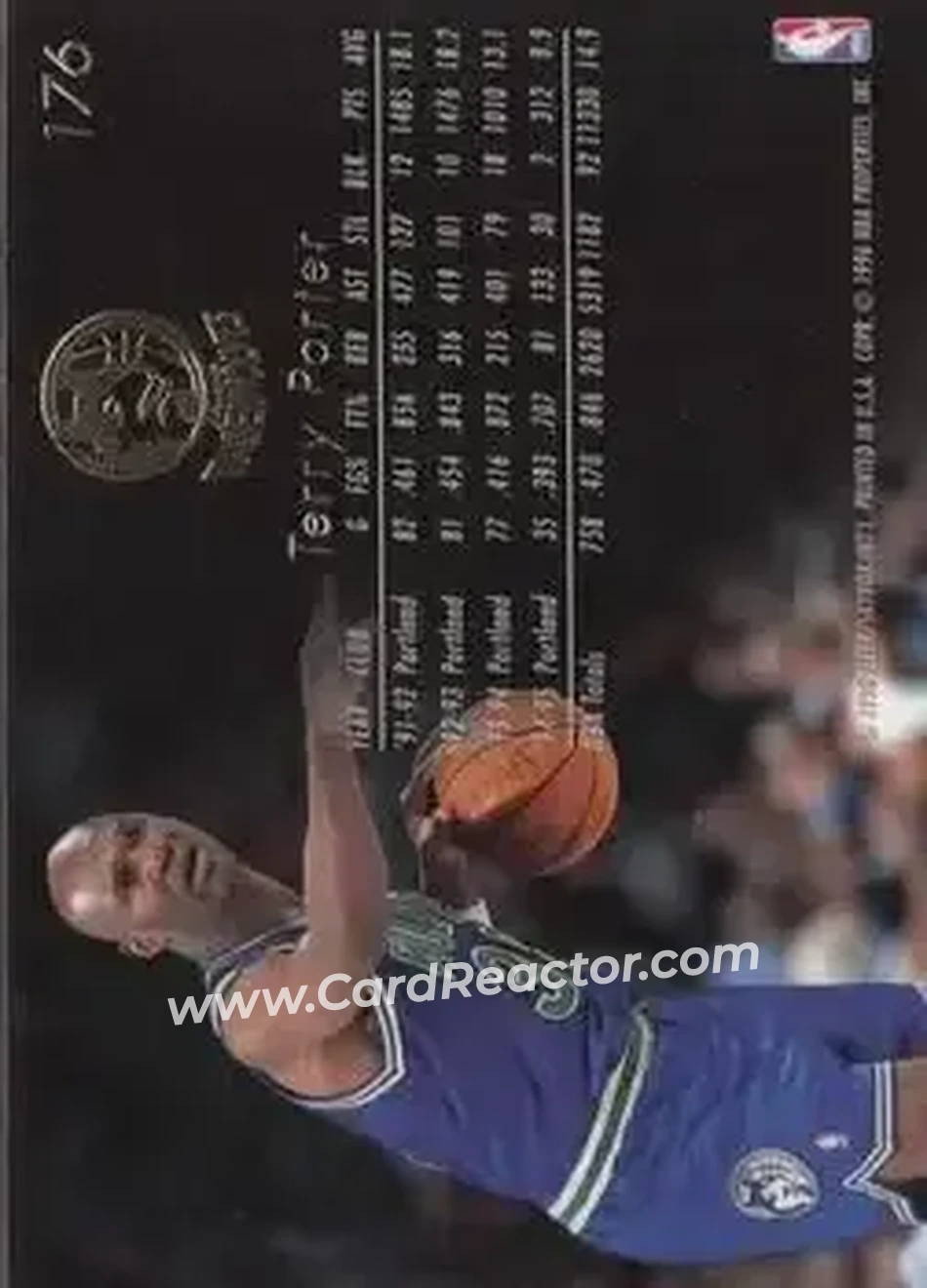 1995-96 Flair #176 - Terry Porter - Minnesota Timberwolves - Back