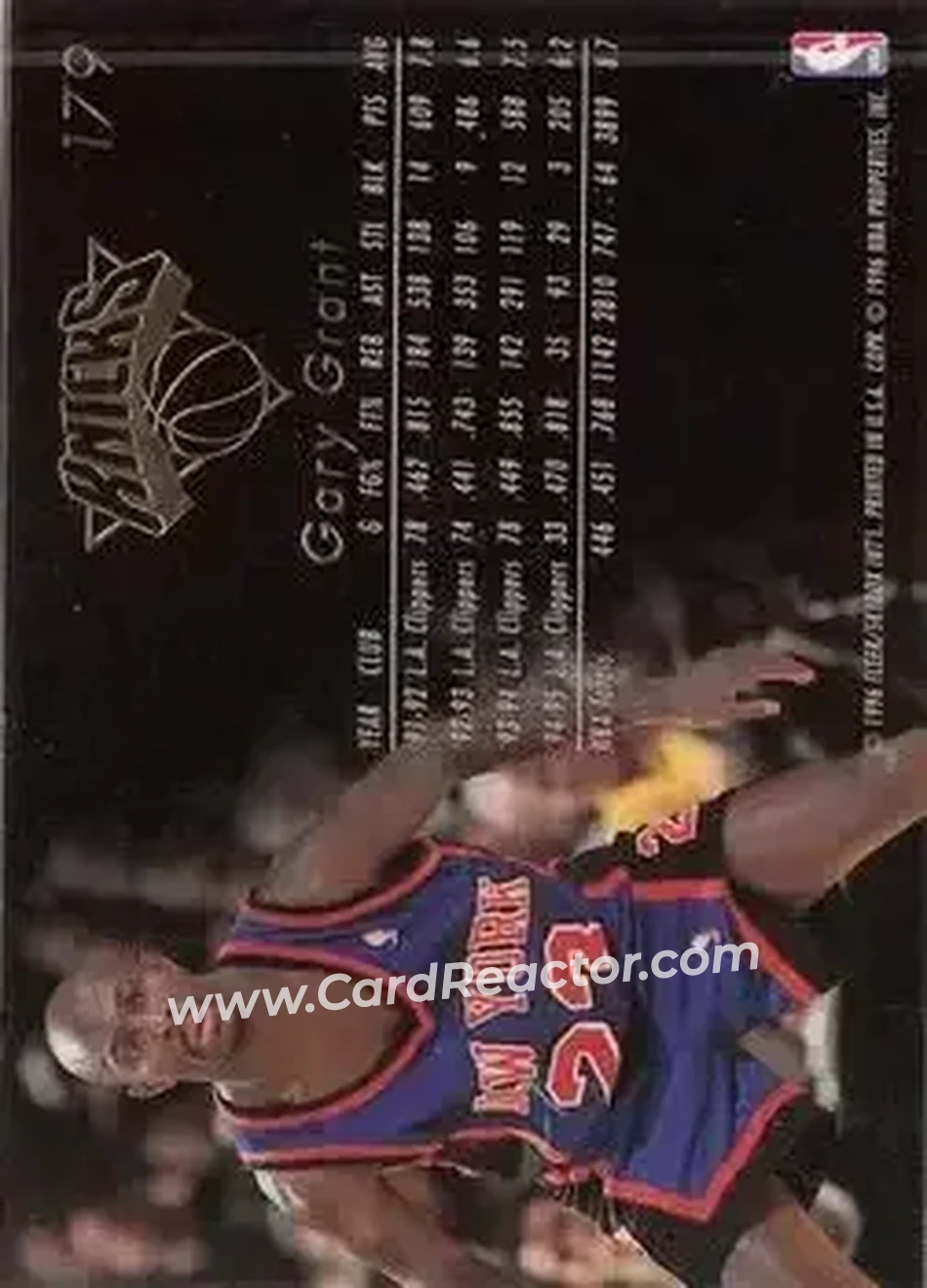1995-96 Flair #179 - Gary Grant - New York Knicks - Back