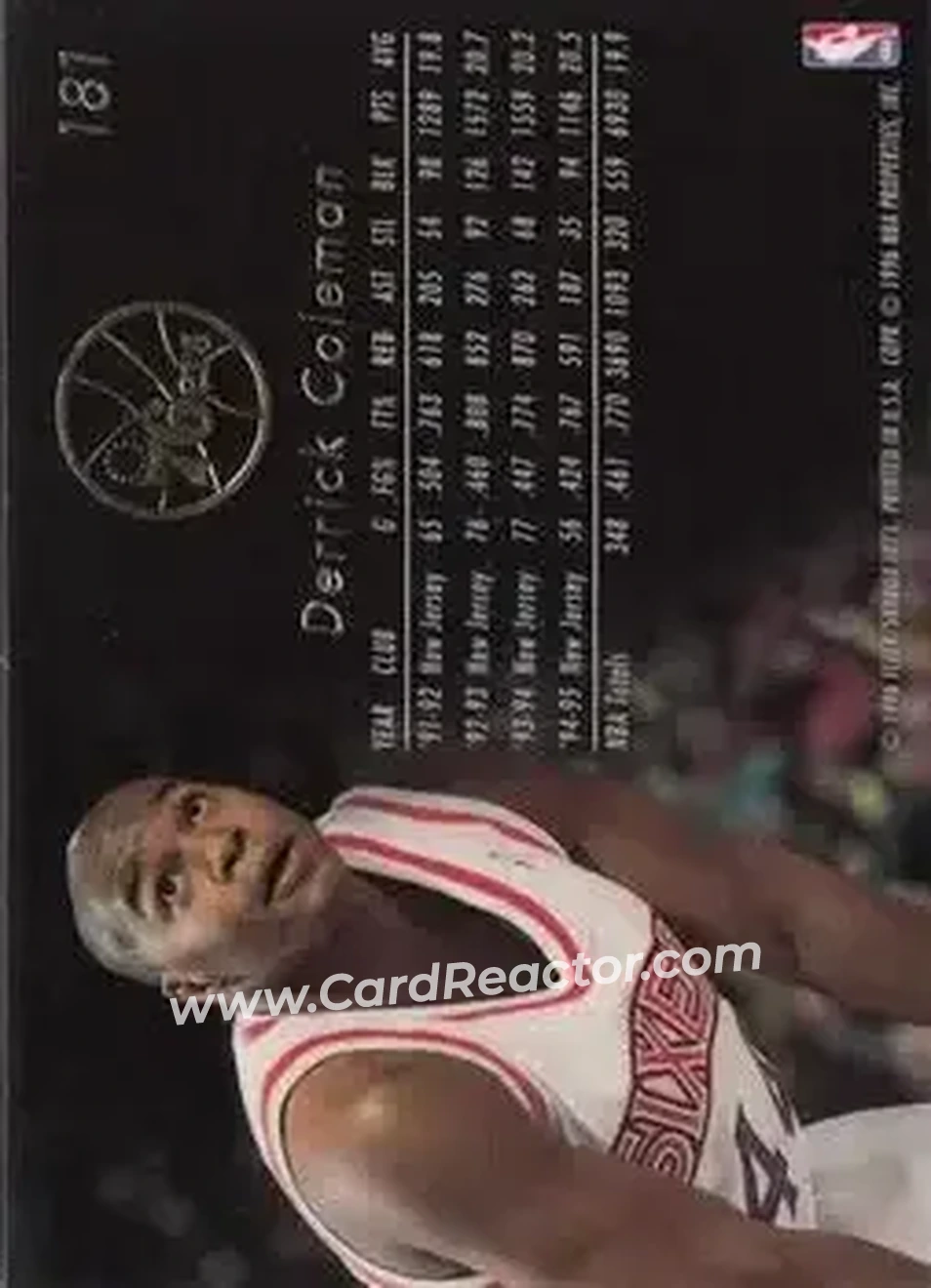 1995-96 Flair #181 - Derrick Coleman - Philadelphia 76ers - Back