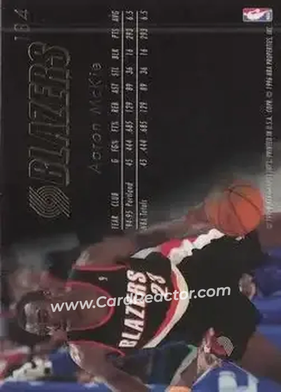 1995-96 Flair #184 - Aaron McKie - Portland Trail Blazers - Back