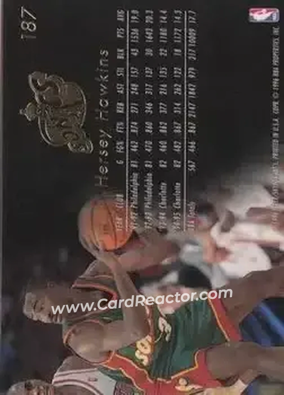 1995-96 Flair #187 - Hersey Hawkins - Seattle SuperSonics - Back
