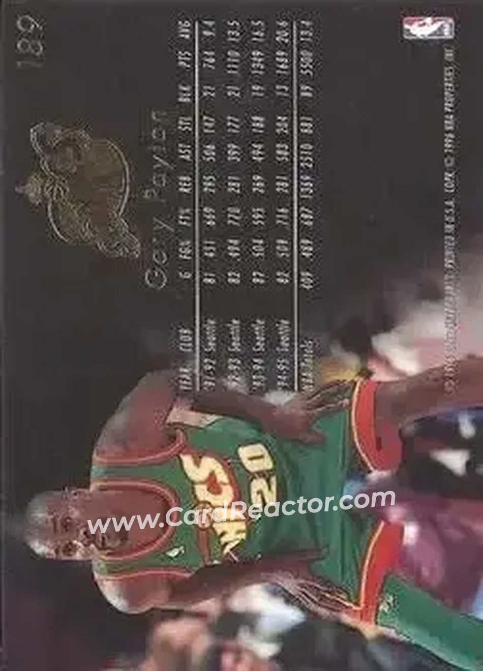 1995-96 Flair #189 - Gary Payton - Seattle SuperSonics - Back