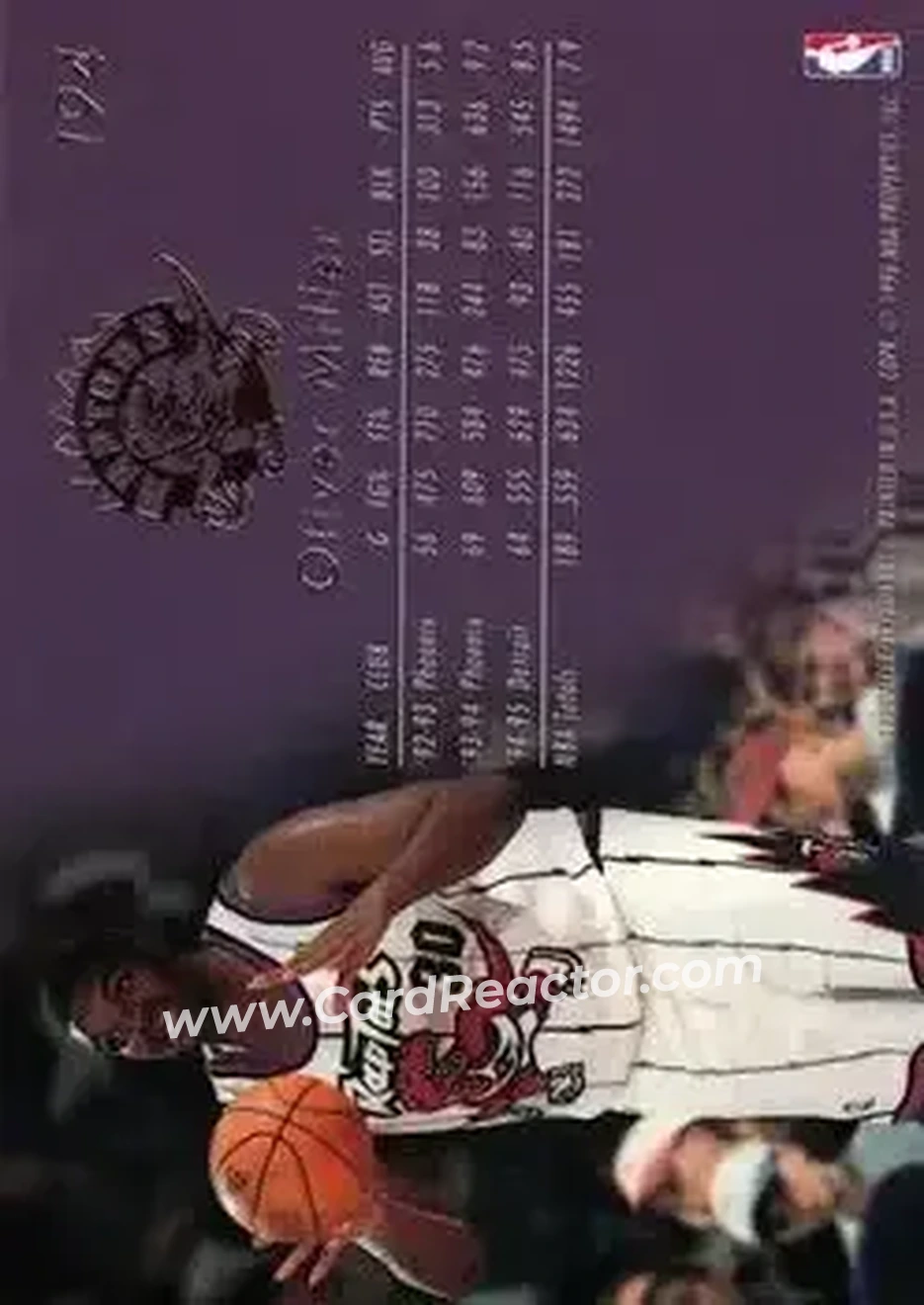 1995-96 Flair #194 - Oliver Miller - Toronto Raptors - Back
