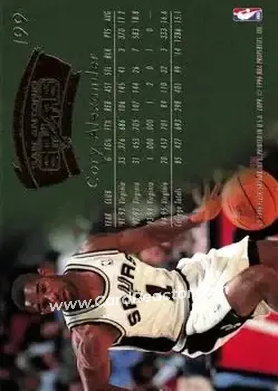 1995-96 Flair #199 - Cory Alexander - San Antonio Spurs - Back