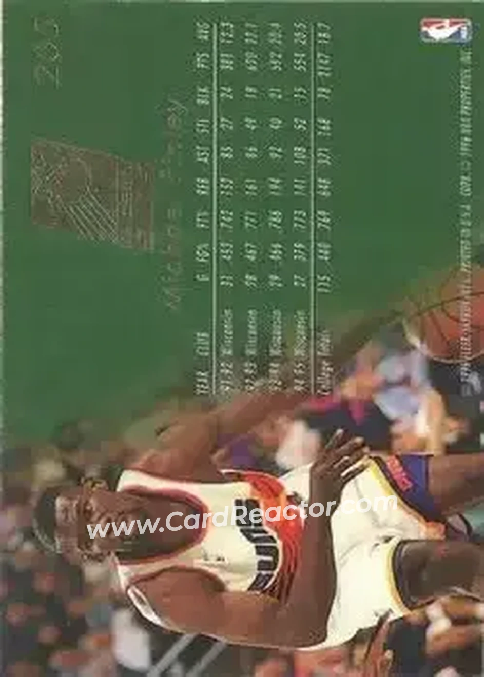 1995-96 Flair #205 - Michael Finley - Phoenix Suns - Back