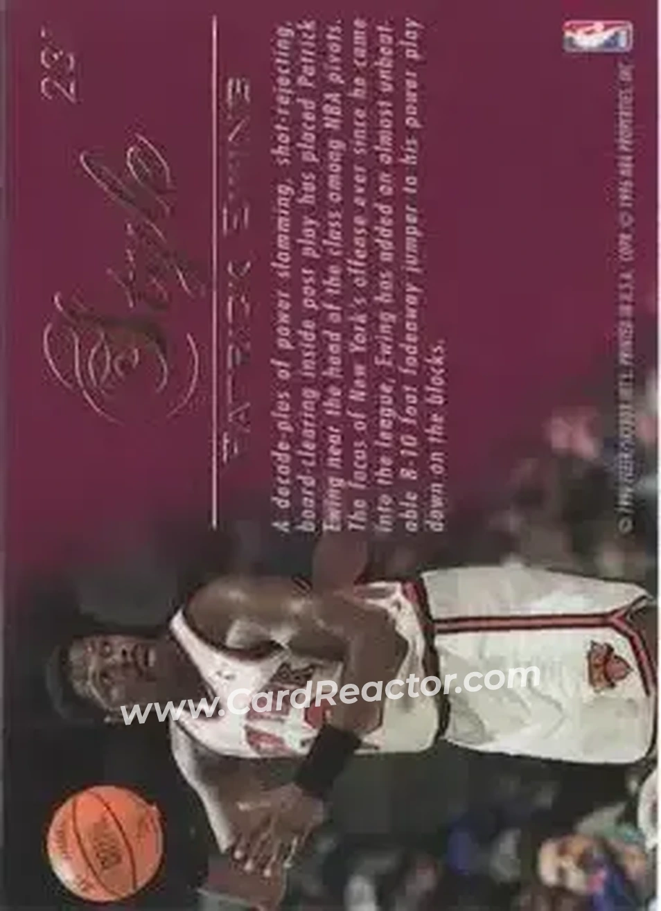 1995-96 Flair #231 - Patrick Ewing - New York Knicks - Back