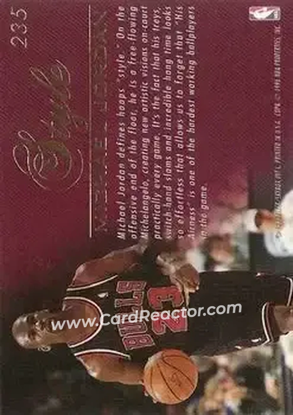 1995-96 Flair #235 - Michael Jordan - Chicago Bulls - Back