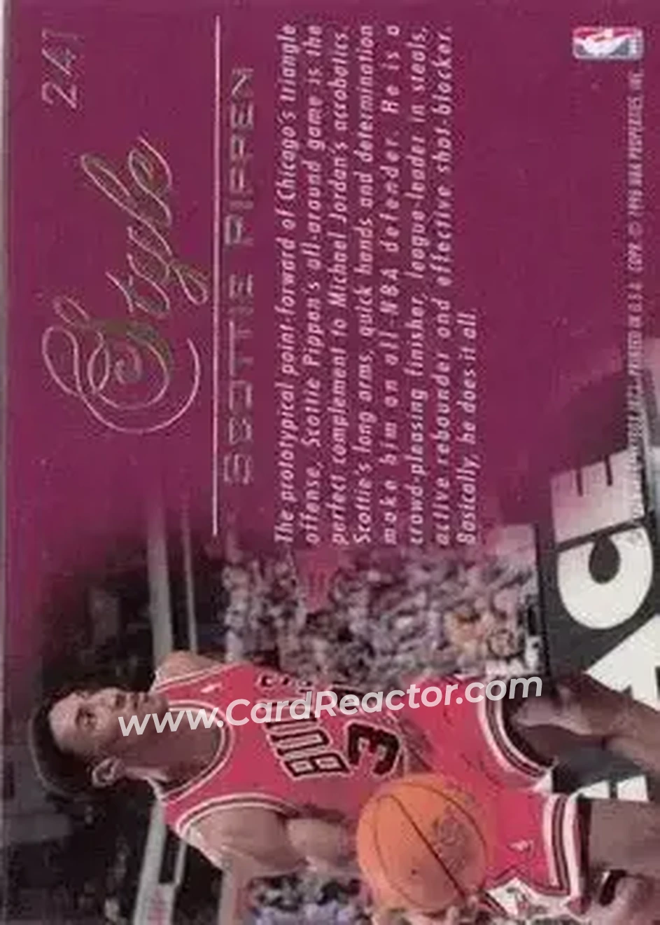 1995-96 Flair #241 - Scottie Pippen - Chicago Bulls - Back