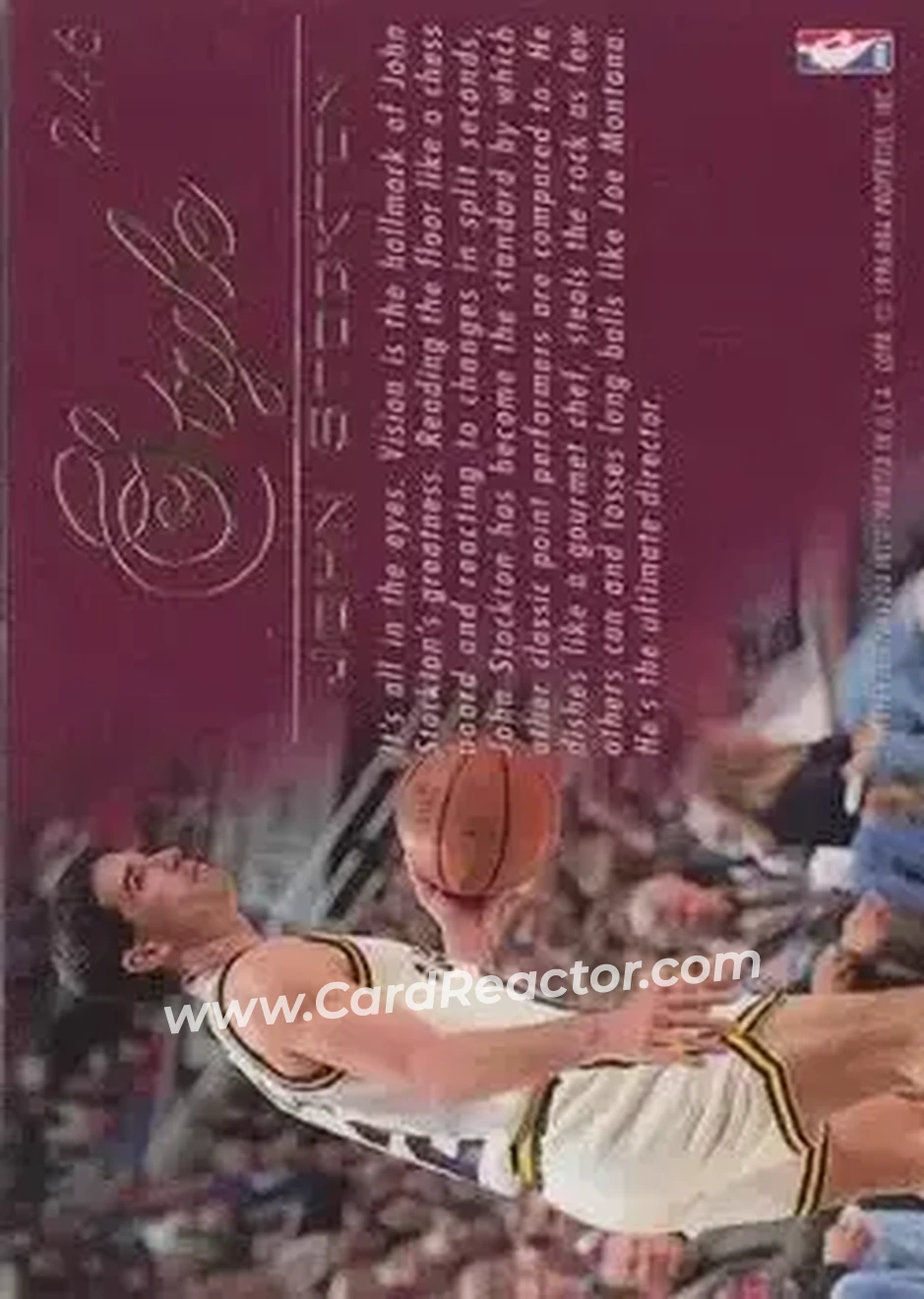 1995-96 Flair #246 - John Stockton - Utah Jazz - Back