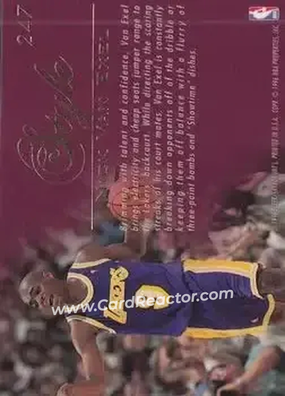 1995-96 Flair #247 - Nick Van Exel - Los Angeles Lakers - Back
