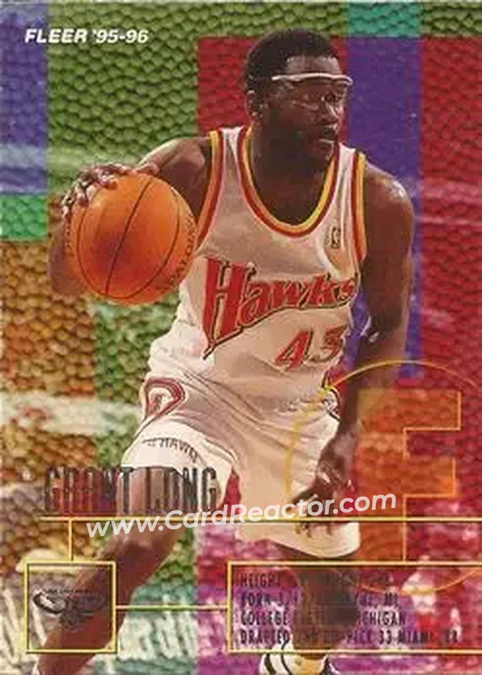 1995-96 Fleer #5 - Grant Long - Atlanta Hawks - Front