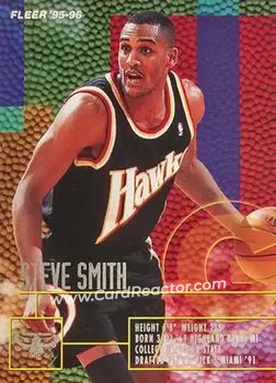 1995-96 Fleer #7 - Steve Smith - Atlanta Hawks - Front