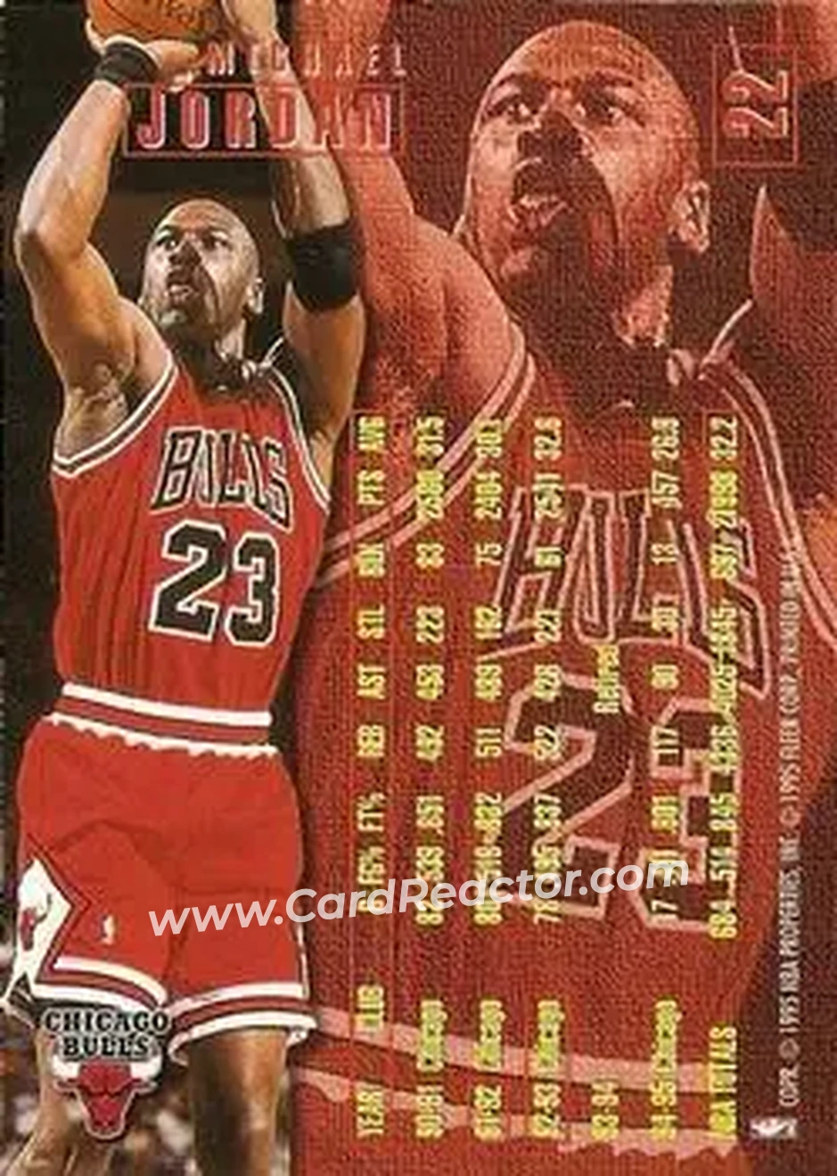 1995-96 Fleer #22 - Michael Jordan - Chicago Bulls - Back