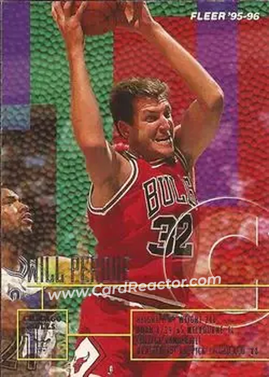 1995-96 Fleer #25 - Will Perdue - Chicago Bulls - Front