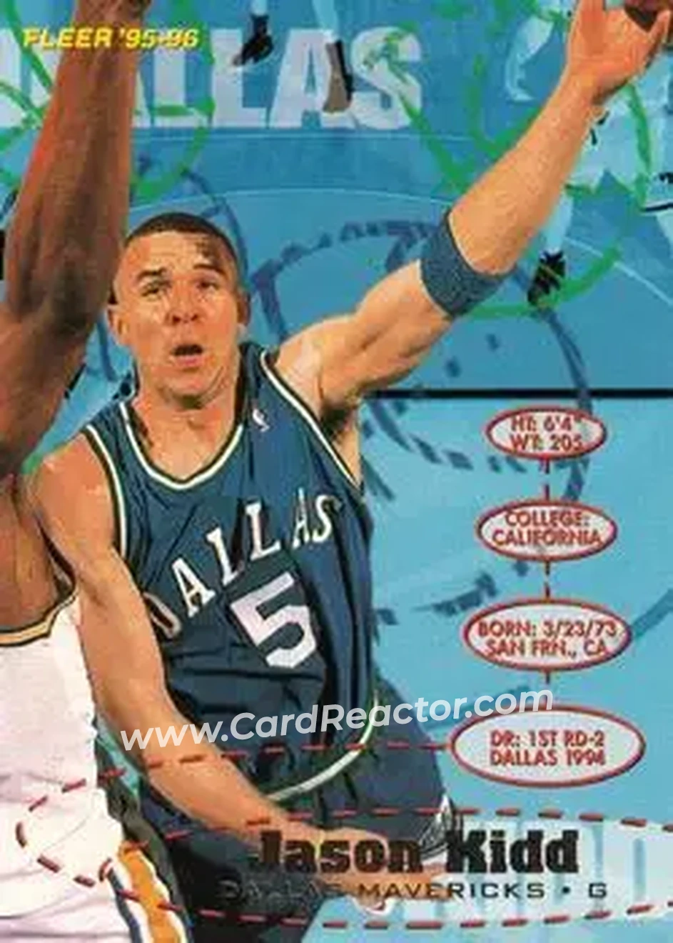 1995-96 Fleer #36 - Jason Kidd - Dallas Mavericks - Front