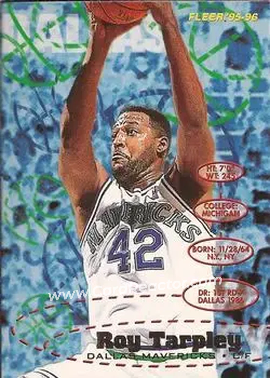 1995-96 Fleer #39 - Roy Tarpley - Dallas Mavericks - Front 1995-96 Fleer #39 - Roy Tarpley - Dallas Mavericks - Front