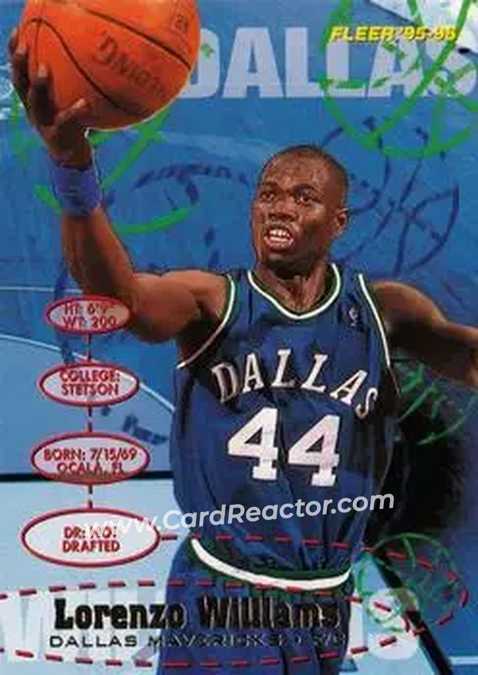 1995-96 Fleer #40 - Lorenzo Williams - Dallas Mavericks - Front