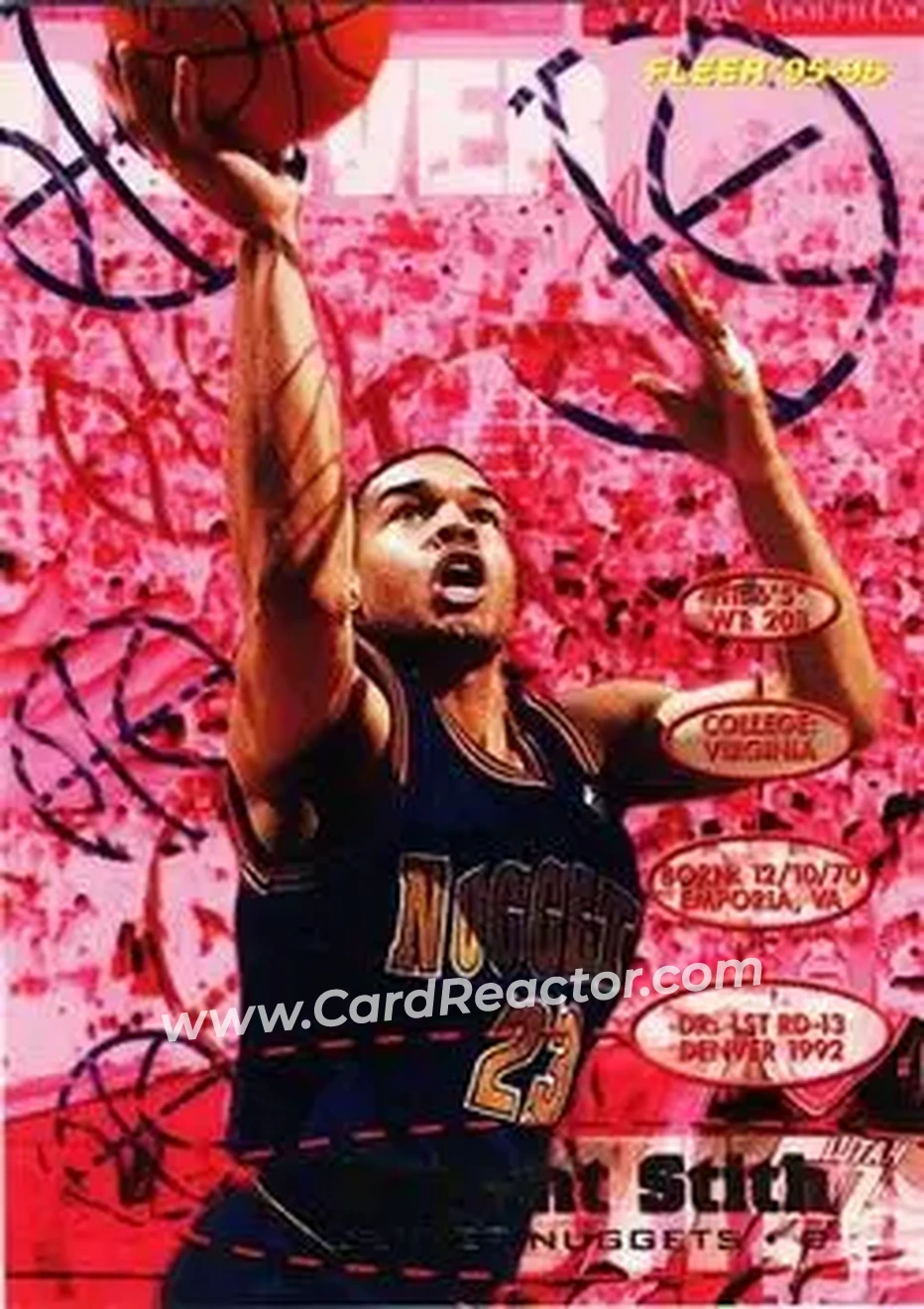 1995-96 Fleer #48 - Bryant Stith - Denver Nuggets - Front