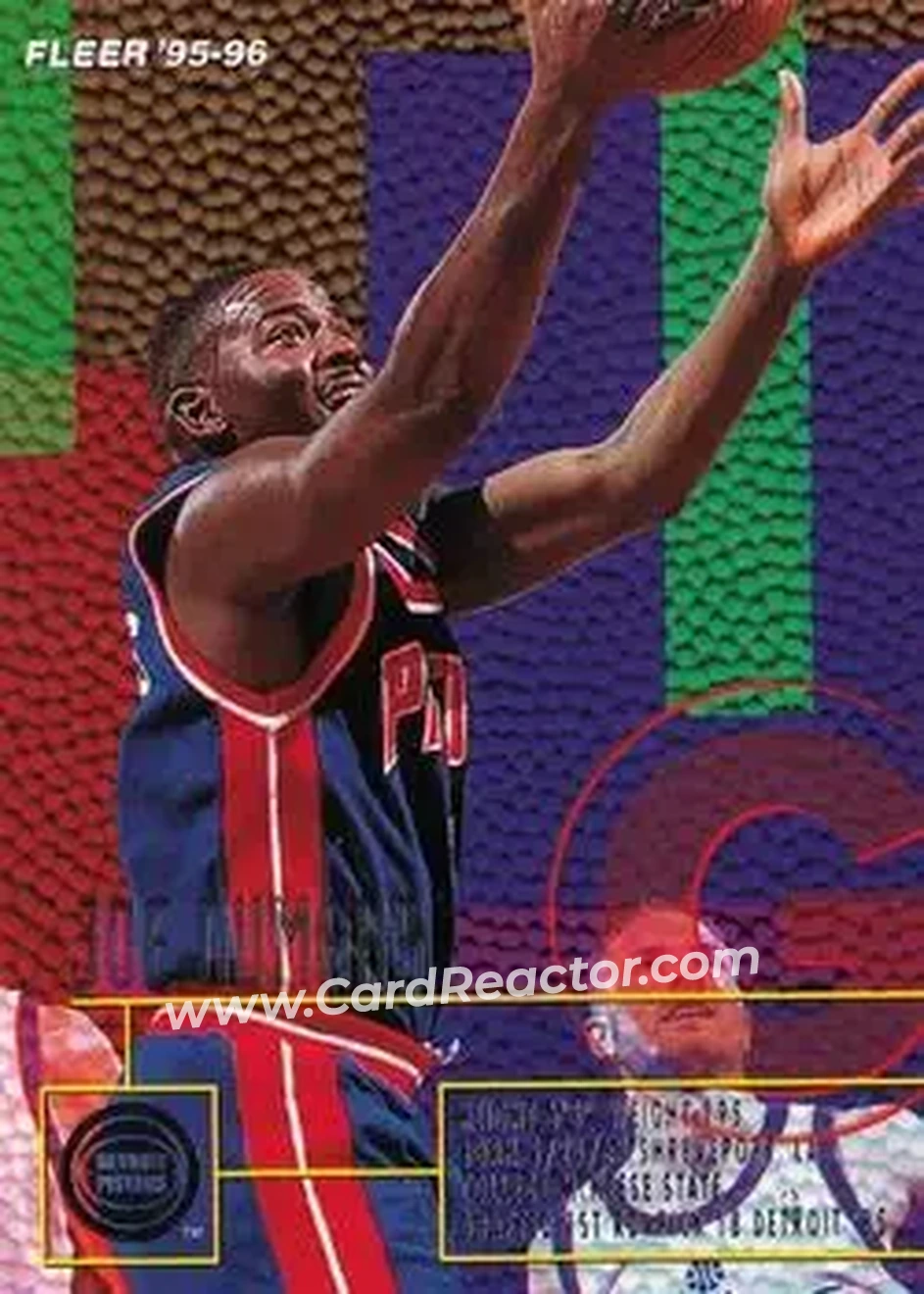 1995-96 Fleer #50 - Joe Dumars - Detroit Pistons - Front