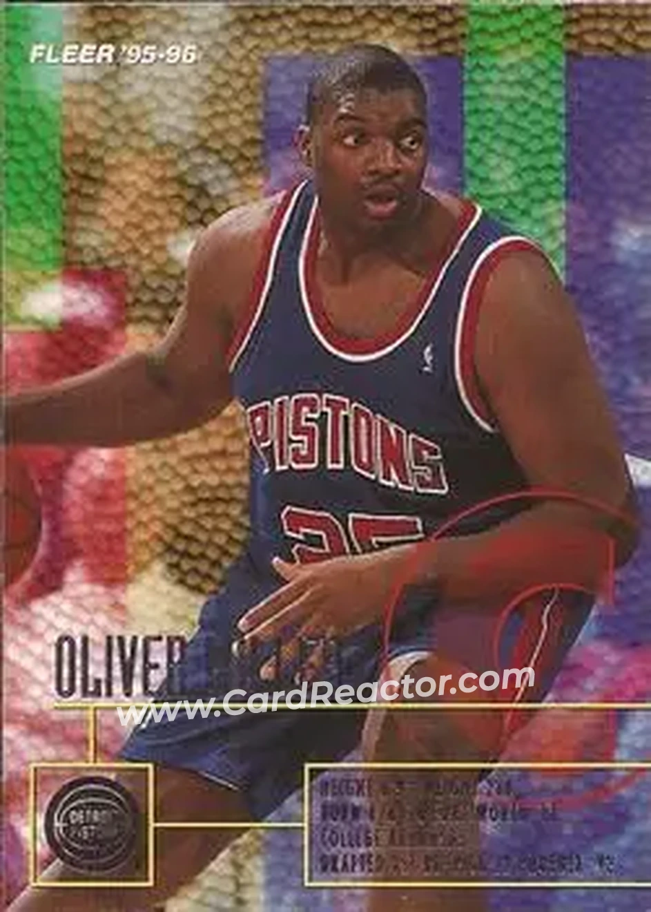 1995-96 Fleer #54 - Oliver Miller - Detroit Pistons - Front