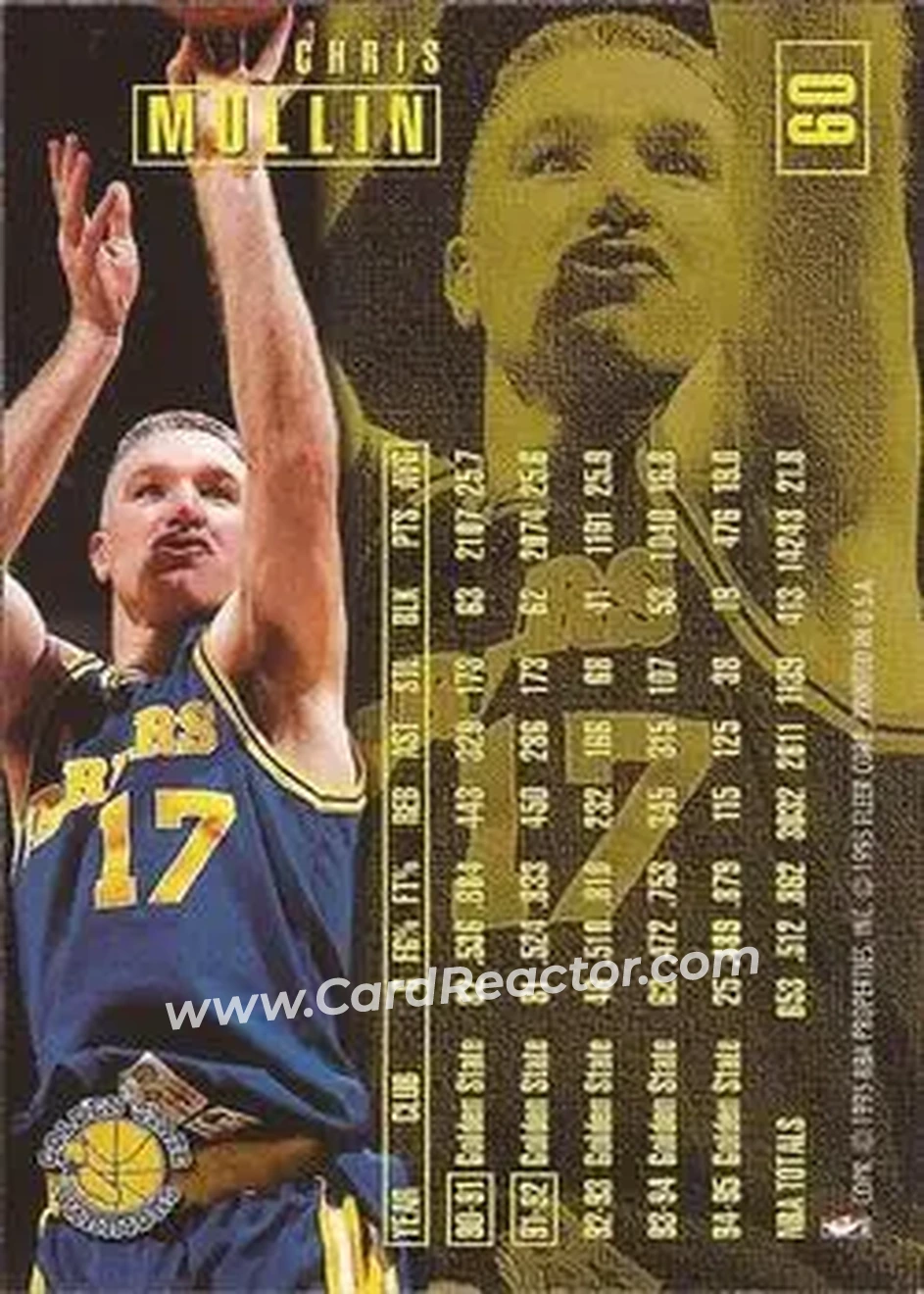 1995-96 Fleer #60 - Chris Mullin - Golden State Warriors - Back