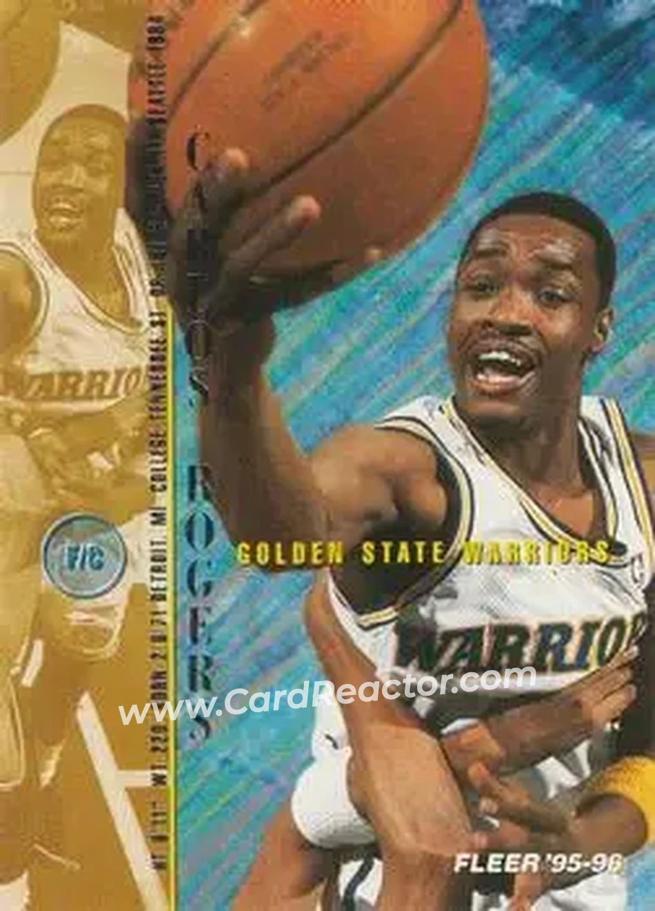 1995-96 Fleer #61 - Carlos Rogers - Golden State Warriors - Front