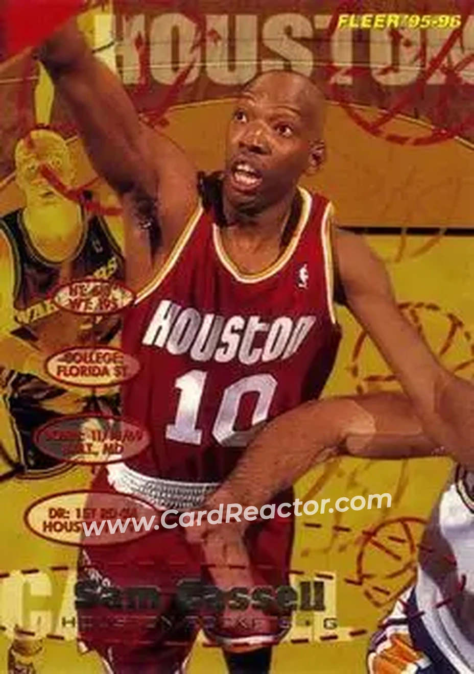 1995-96 Fleer #65 - Sam Cassell - Houston Rockets - Front