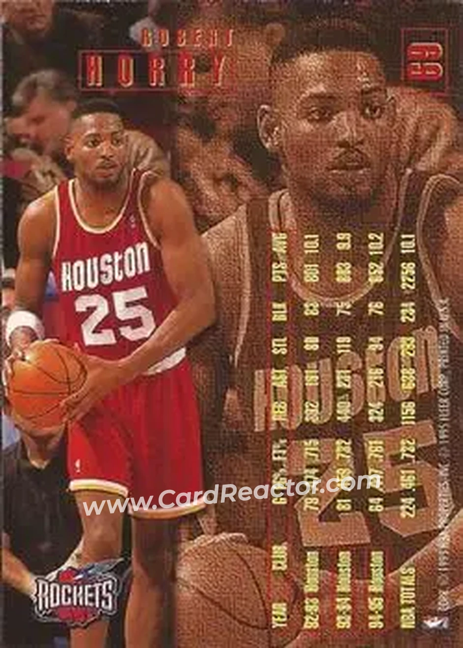 1995-96 Fleer #69 - Robert Horry - Houston Rockets - Back