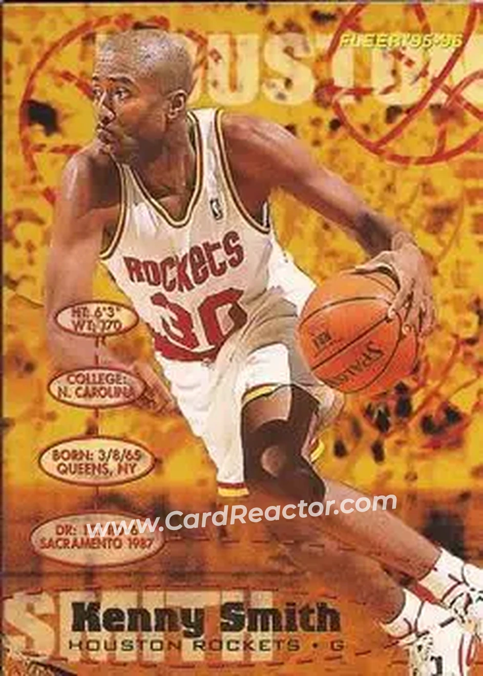 1995-96 Fleer #72 - Kenny Smith - Houston Rockets - Front