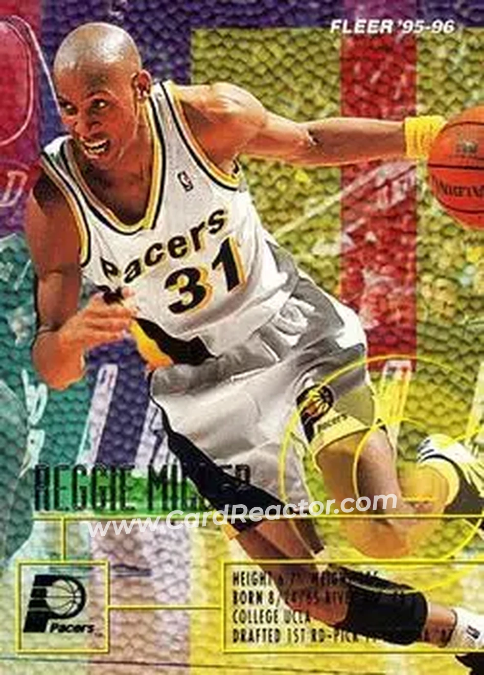 1995-96 Fleer #76 - Reggie Miller - Indiana Pacers - Front