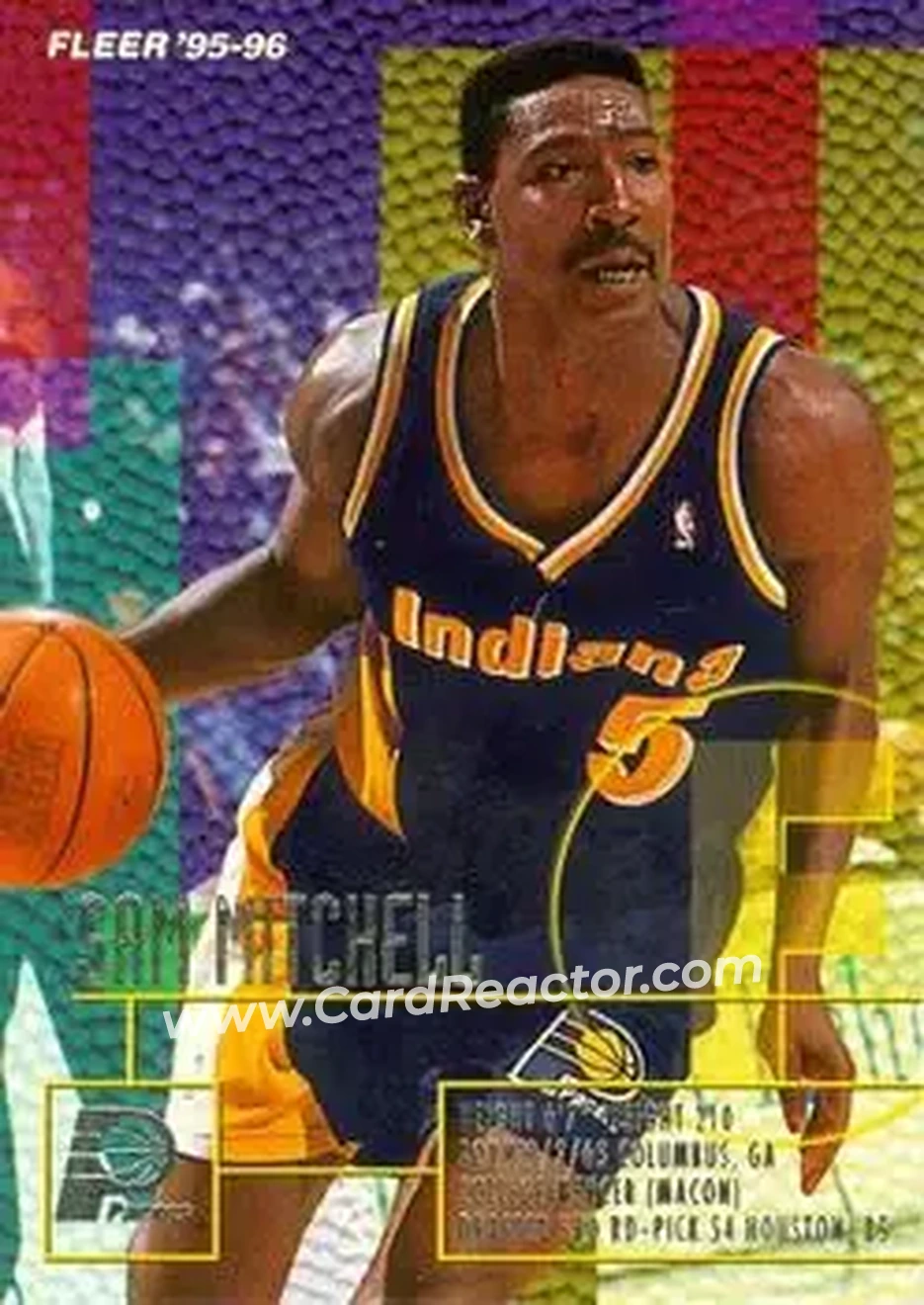 1995-96 Fleer #77 - Sam Mitchell - Indiana Pacers - Front