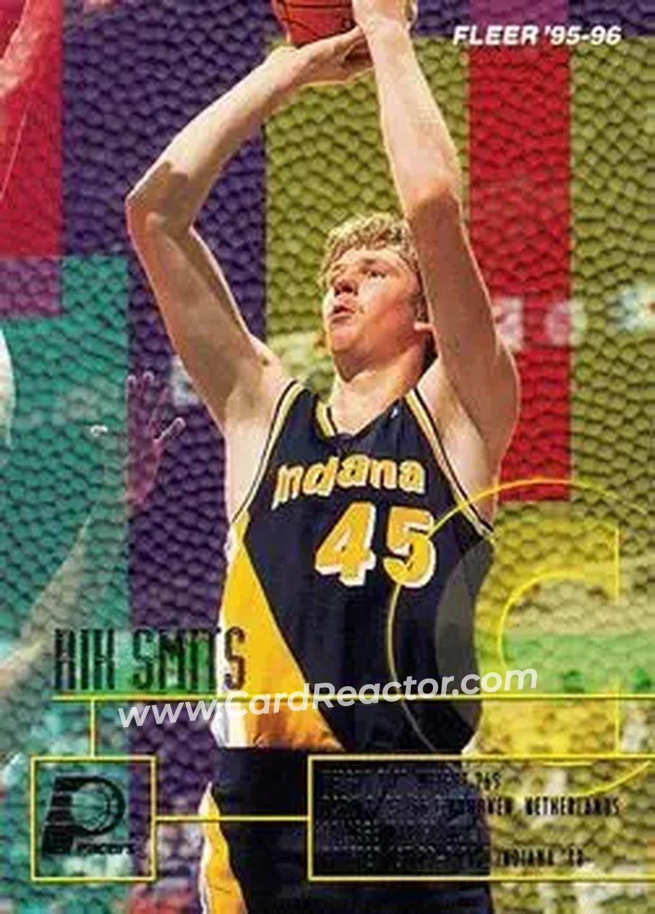 1995-96 Fleer #79 - Rik Smits - Indiana Pacers - Front 1995-96 Fleer #79 - Rik Smits - Indiana Pacers - Front