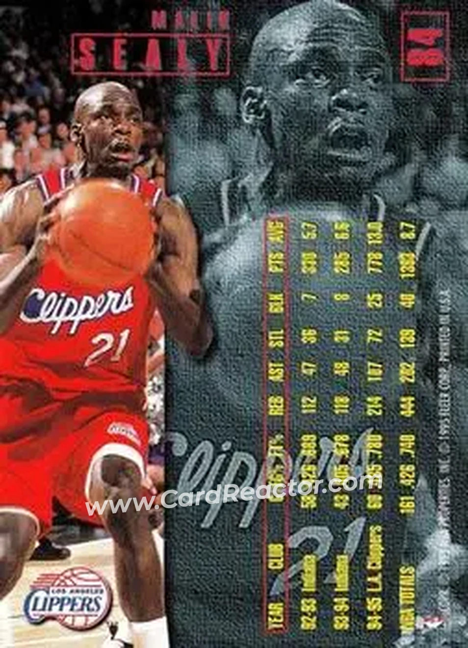 1995-96 Fleer #84 - Malik Sealy - Los Angeles Clippers - Back