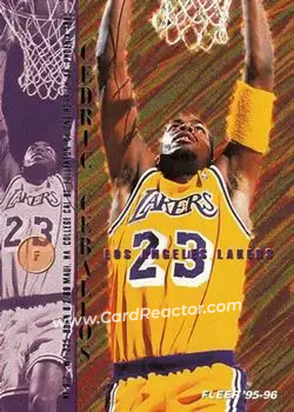 1995-96 Fleer #87 - Cedric Ceballos - Los Angeles Lakers - Front