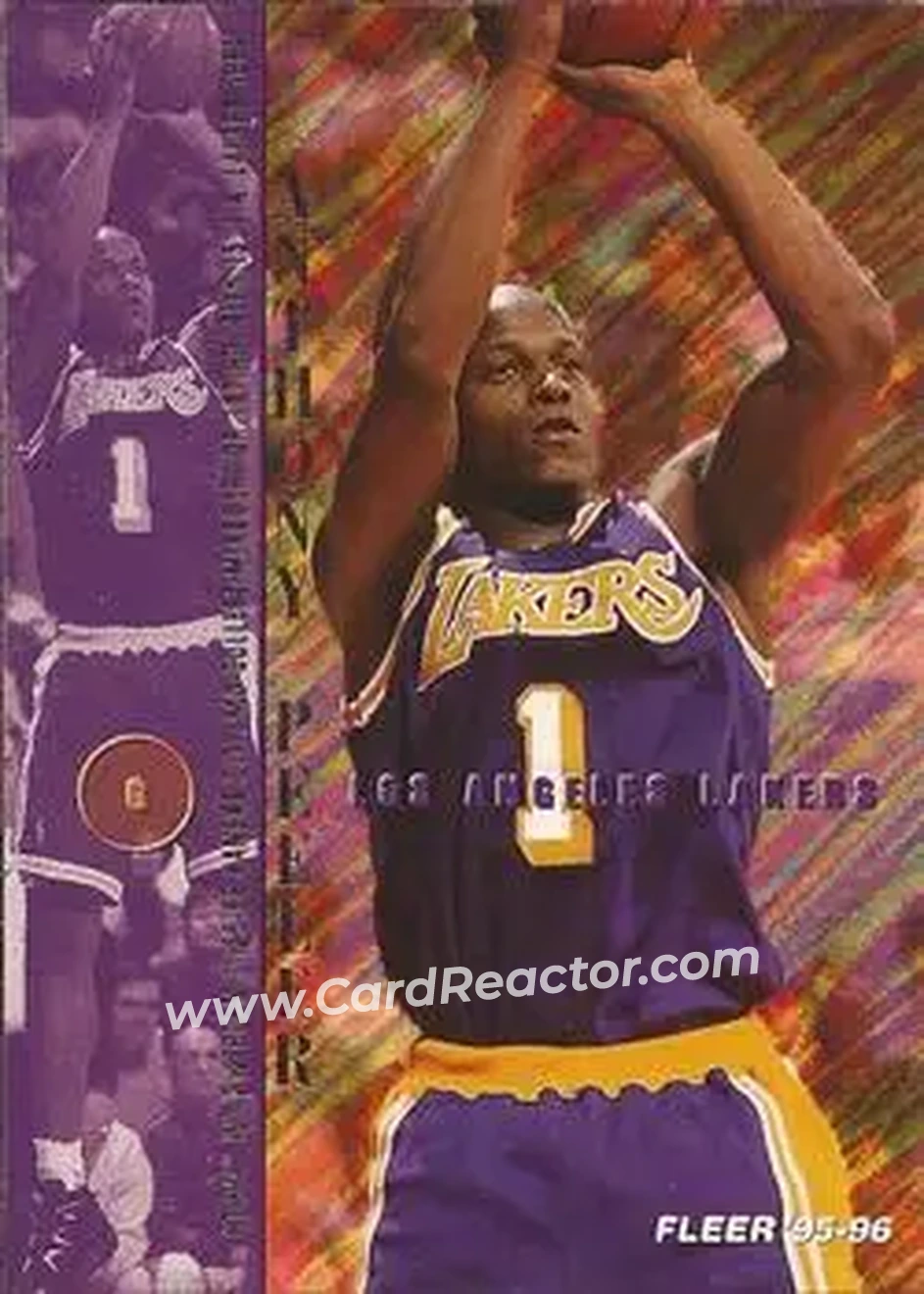 1995-96 Fleer #90 - Anthony Peeler - Los Angeles Lakers - Front