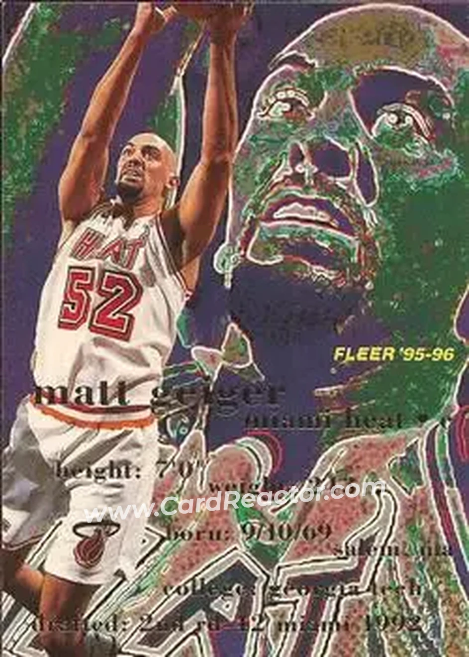 1995-96 Fleer #94 - Matt Geiger - Miami Heat - Front