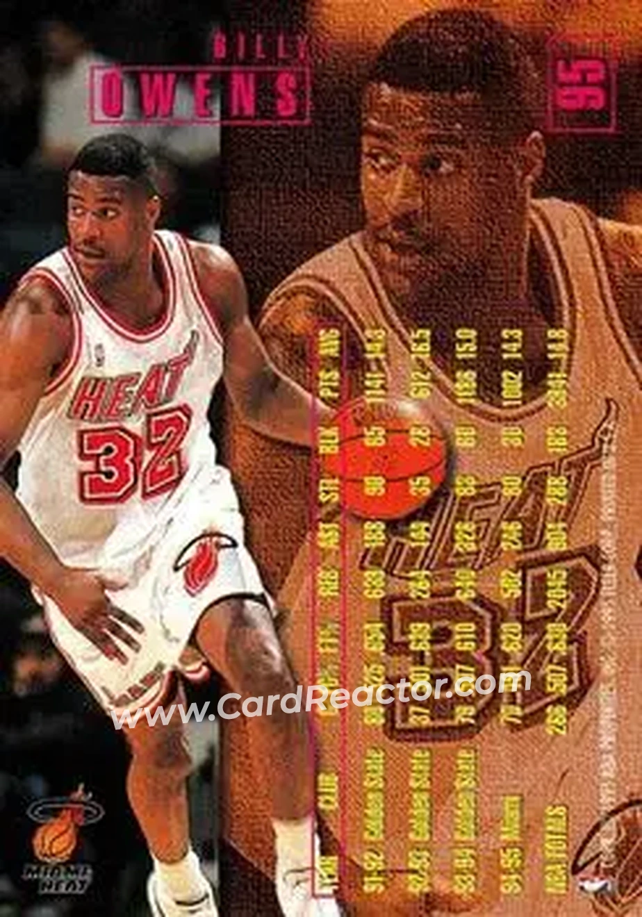 1995-96 Fleer #95 - Billy Owens - Miami Heat - Back