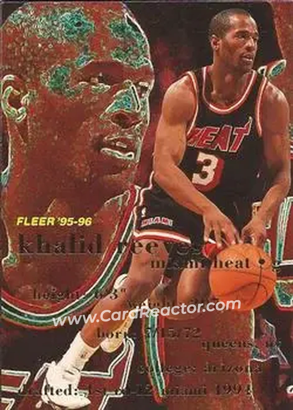 1995-96 Fleer #96 - Khalid Reeves - Miami Heat - Front