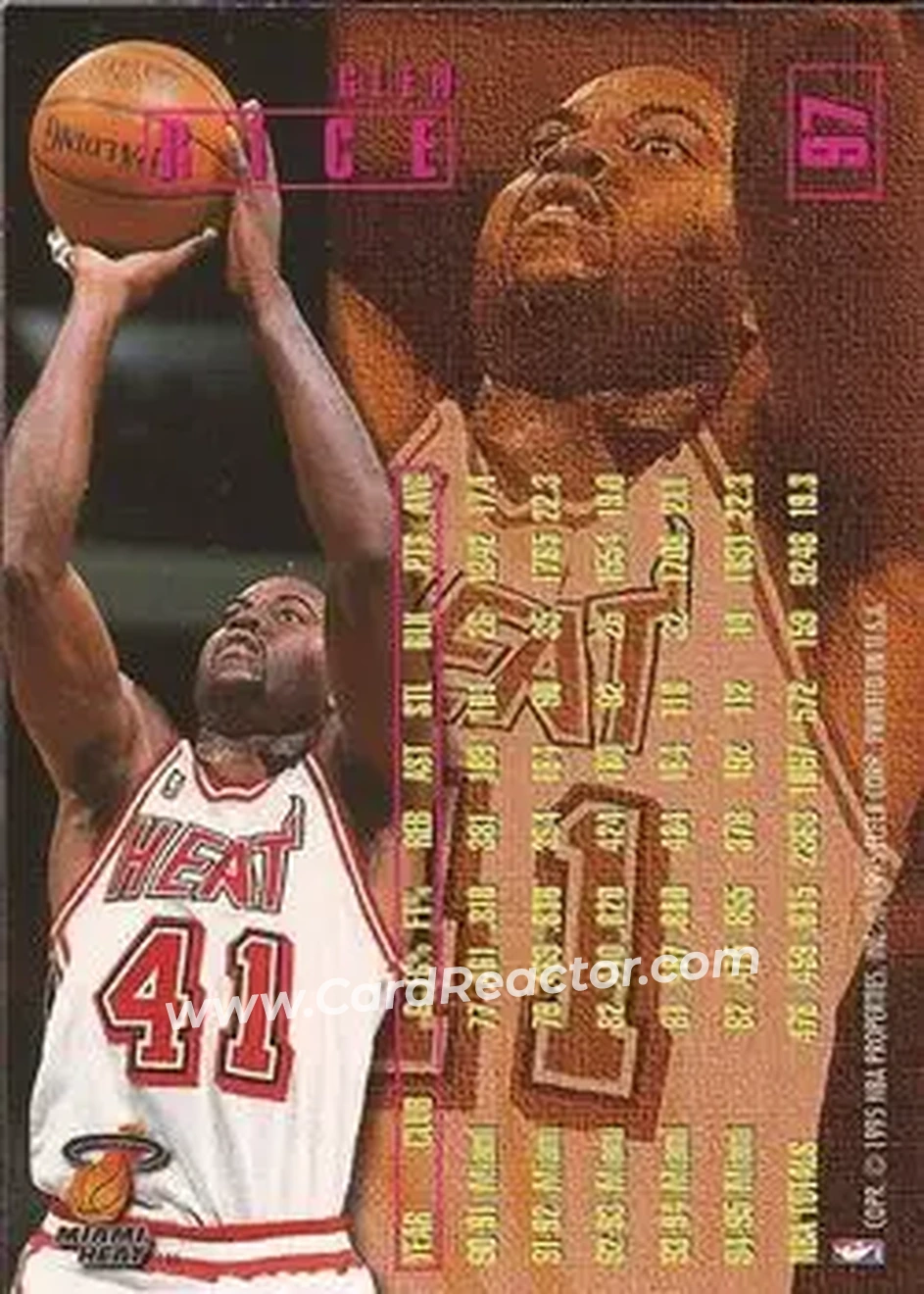 1995-96 Fleer #97 - Glen Rice - Miami Heat - Back