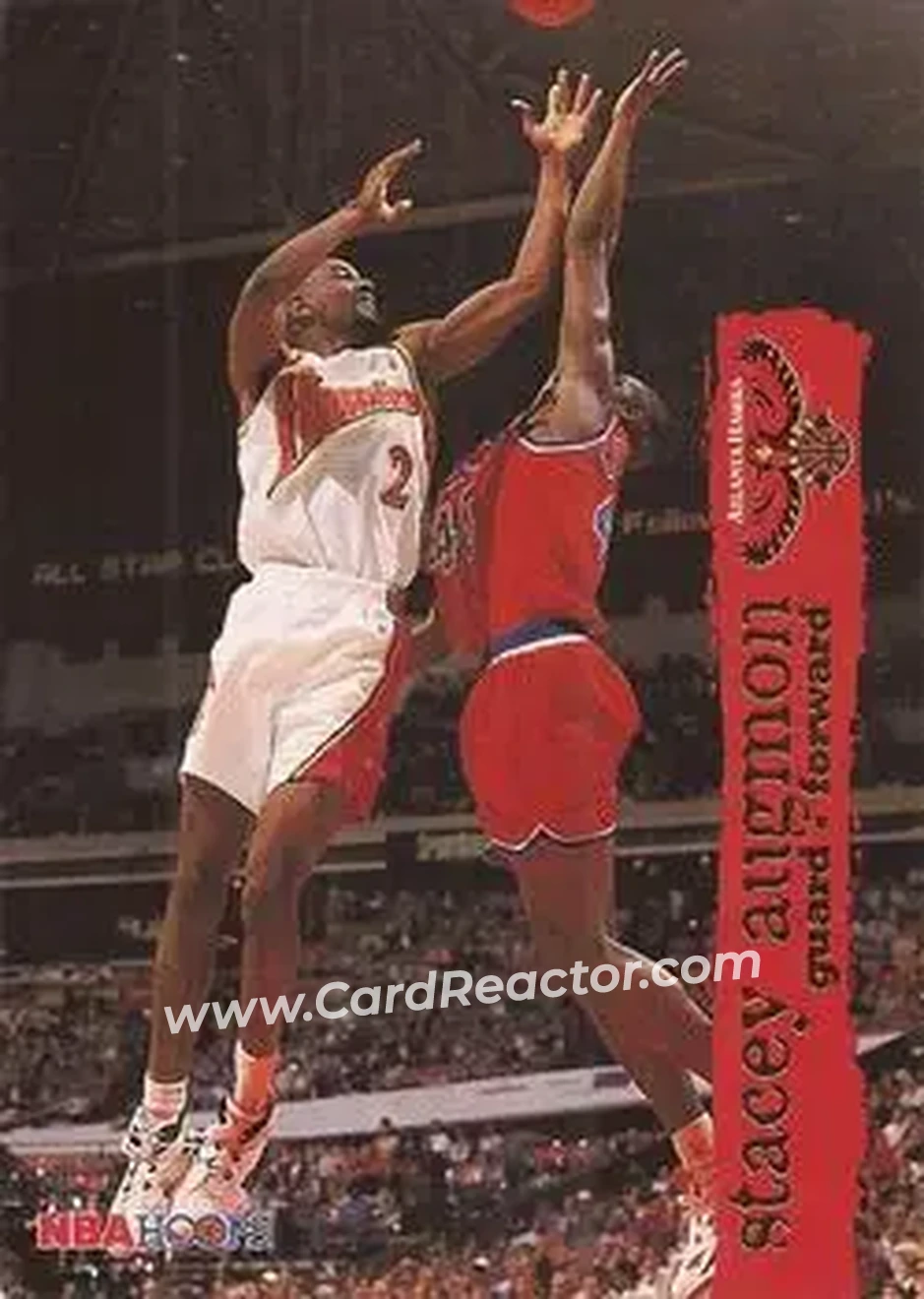 1995-96 Hoops #1 - Stacey Augmon - Atlanta Hawks - Front