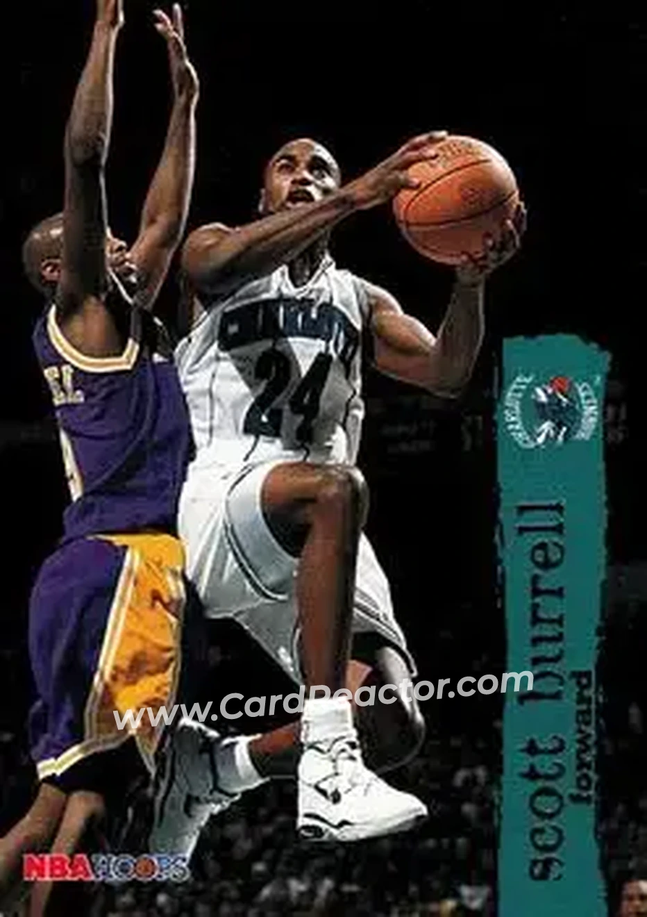 1995-96 Hoops #15 - Scott Burrell - Charlotte Hornets - Front
