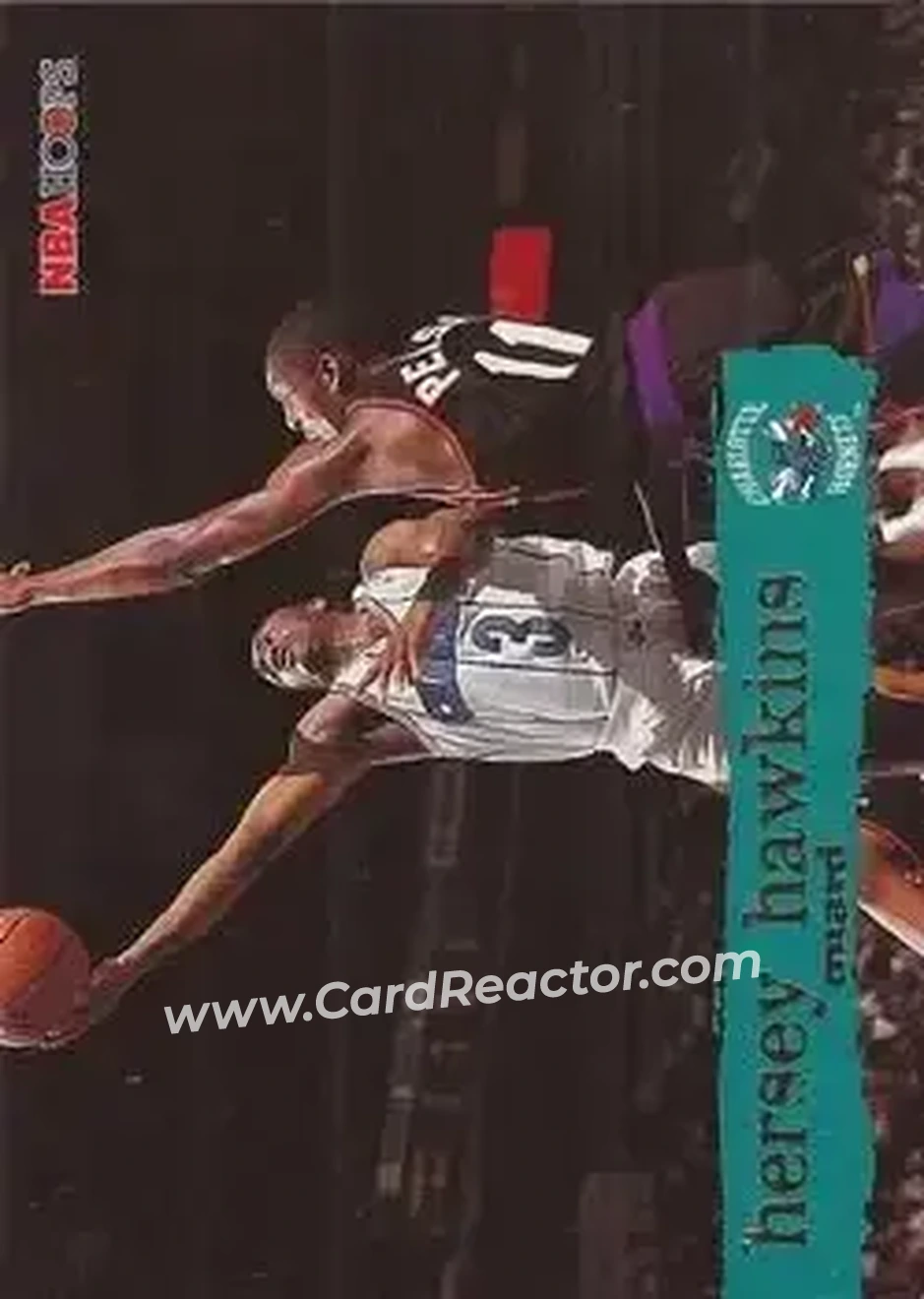 1995-96 Hoops #17 - Hersey Hawkins - Charlotte Hornets - Front
