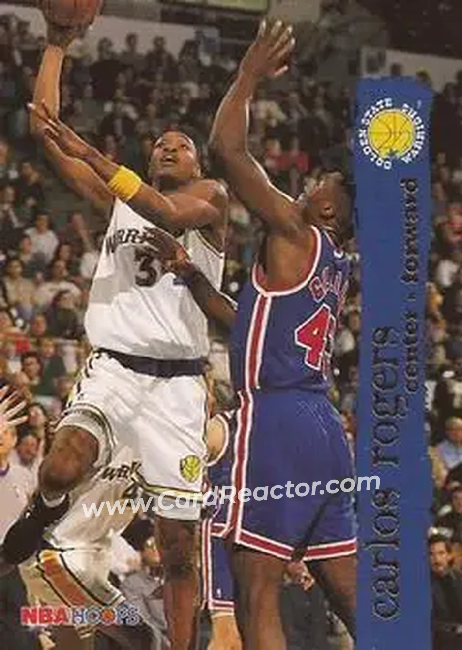 1995-96 Hoops #55 - Carlos Rogers - Golden State Warriors - Front